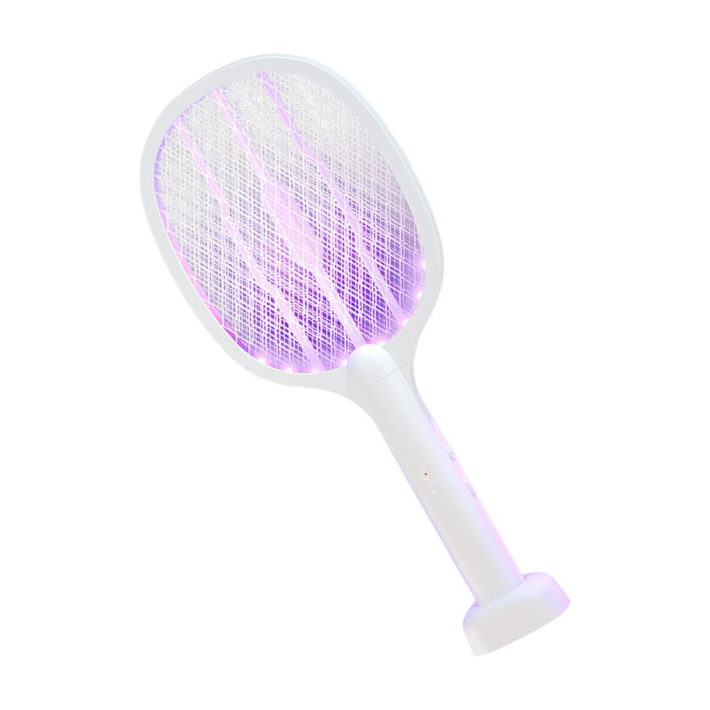2 In 1 Electric Mosquito Lamp Portable Handheld USB Charging Fly Swatter Electric Shock Mesh Lamp Home Outdoor Tool