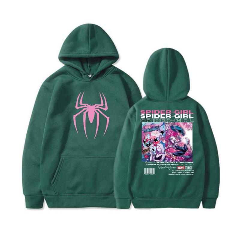 Spider-Man Unisex Fleece Hoodie: Spring & Fall Cartoon Print for Kids