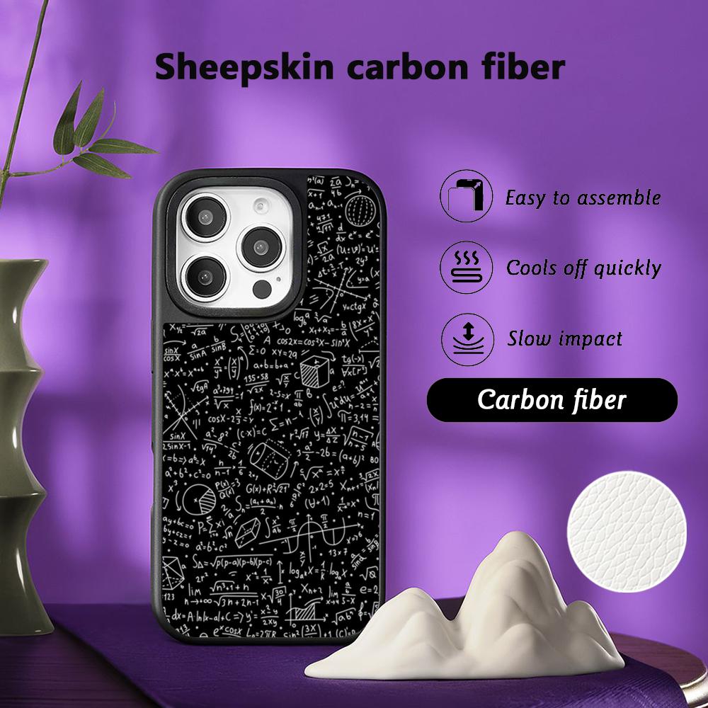 Cool Formula Equation Cool Pattern Phone Case for iPhone 17 16 E 15 14 13 12 Pro Max Sheepskin Silver-edged Protective Case