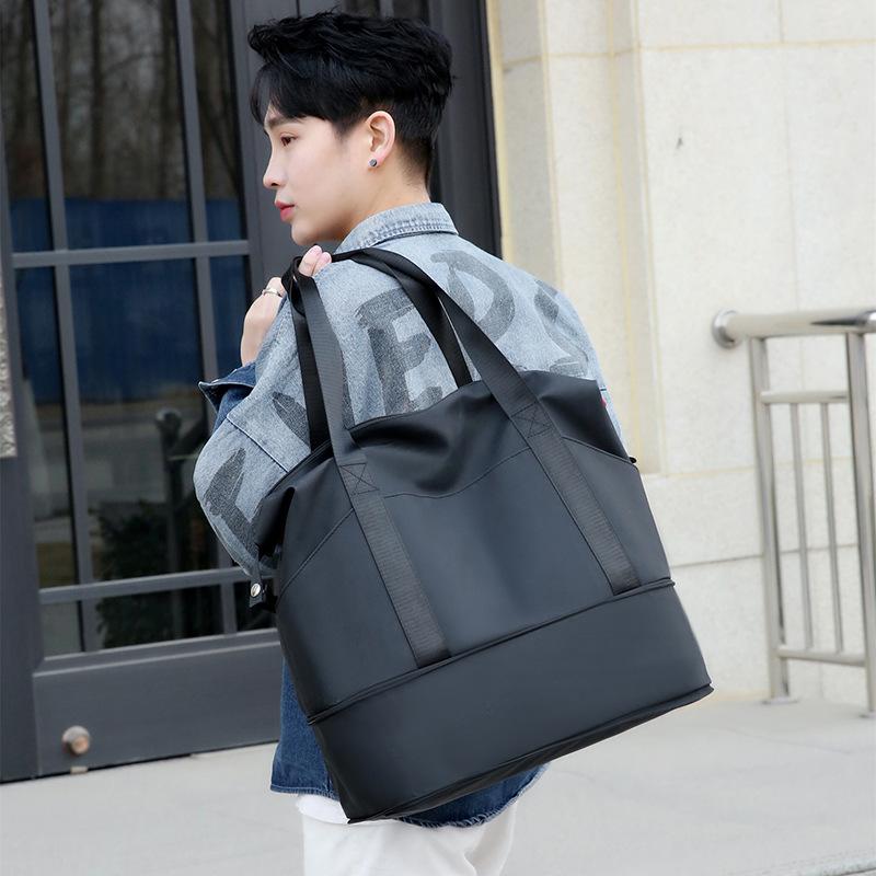 Short-distance Business Trip Large Capacity Travel Bag Simple Luggage Bag Dry Wet Separation Fitness Bag Expandable Pull Rod