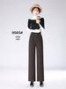 Autumn 2025 Women's Cashmere Wide-Leg Pants, Slimming Elastic Waist, Fashionable Straight-Leg Commuter Style