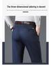 2025 Men's Thin Spring/Summer Casual Straight-Leg Pants for Middle-Aged Dads - Business/Work Style