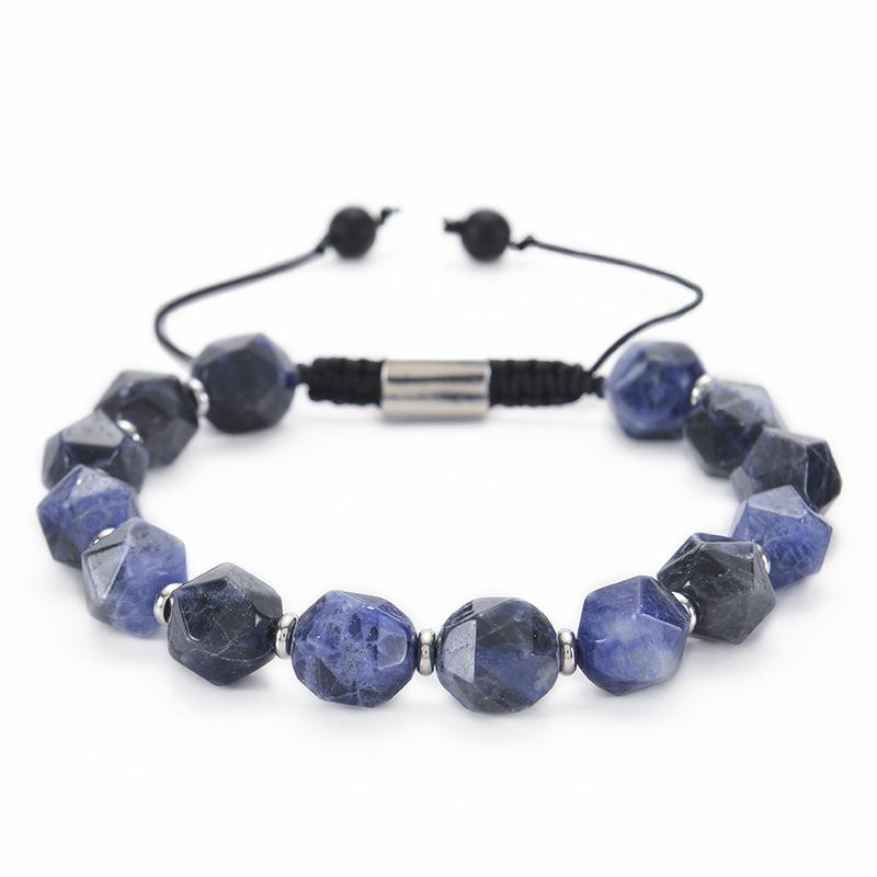 JYL TS Bracelet Men's  Faceted Beads Exude Strength & Confident Energy