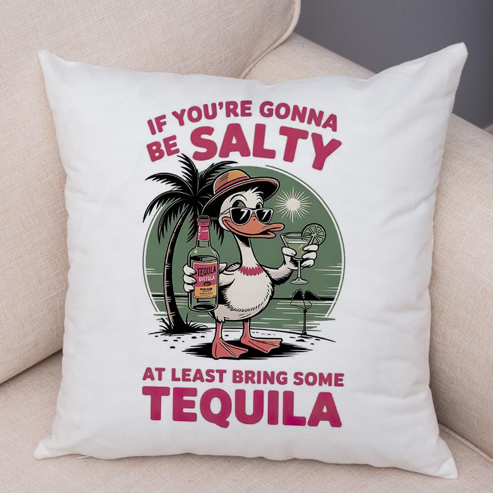 Rooster Sunflower Pillowcase Double Print Weekend Fish Cushion Cover Soft Plush Summer Goose Pillowcase for Sofa Home Car
