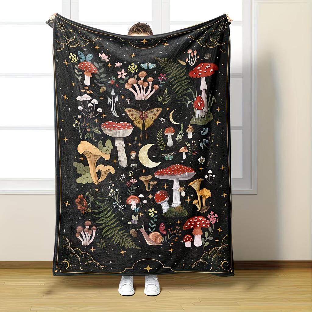 Pc Retro Owl Thin Blanket - Lightweight Flannel Throw for Sofa, Bed, Travel Livingroom and Bed - Digital Printing Fleece Blanket