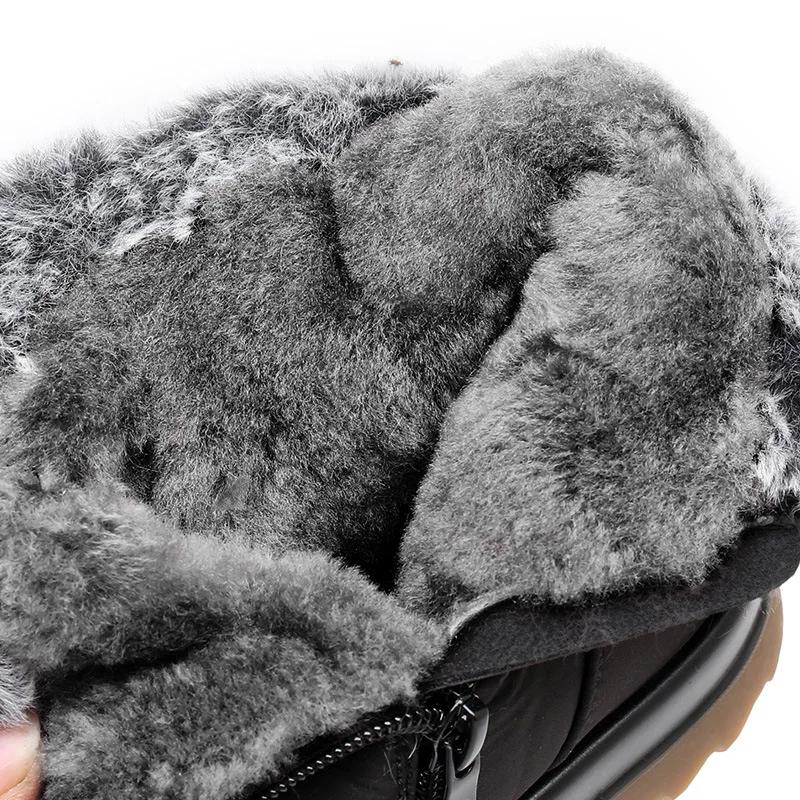 Winter Shoes Women Snow Boots Thick Sole Flat Waterproof Non-slip Ladies Ankle Boots Warm Plush Black Red Plus Size 41