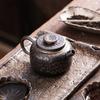 Old Rock Mud Rough Pottery  Tea Pot Retro Black Gold glazeTeapot Tea Kettle Tea Ceremony Tea Making Single Pot Tea Ceremony