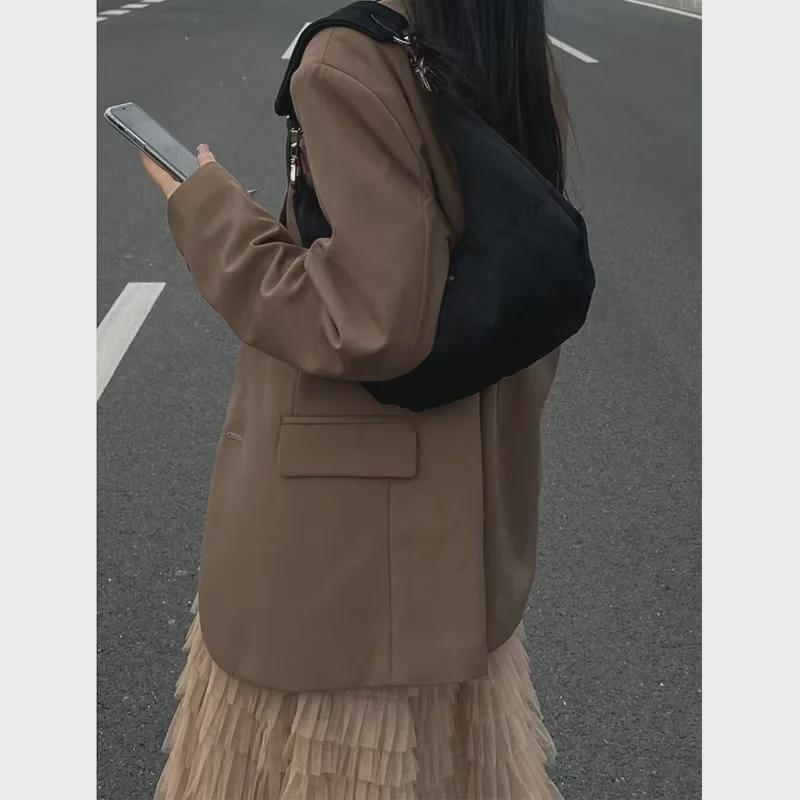 2026 Retro Black Cloud Crescent Bag - High-End Niche Shoulder and Handbag for Women