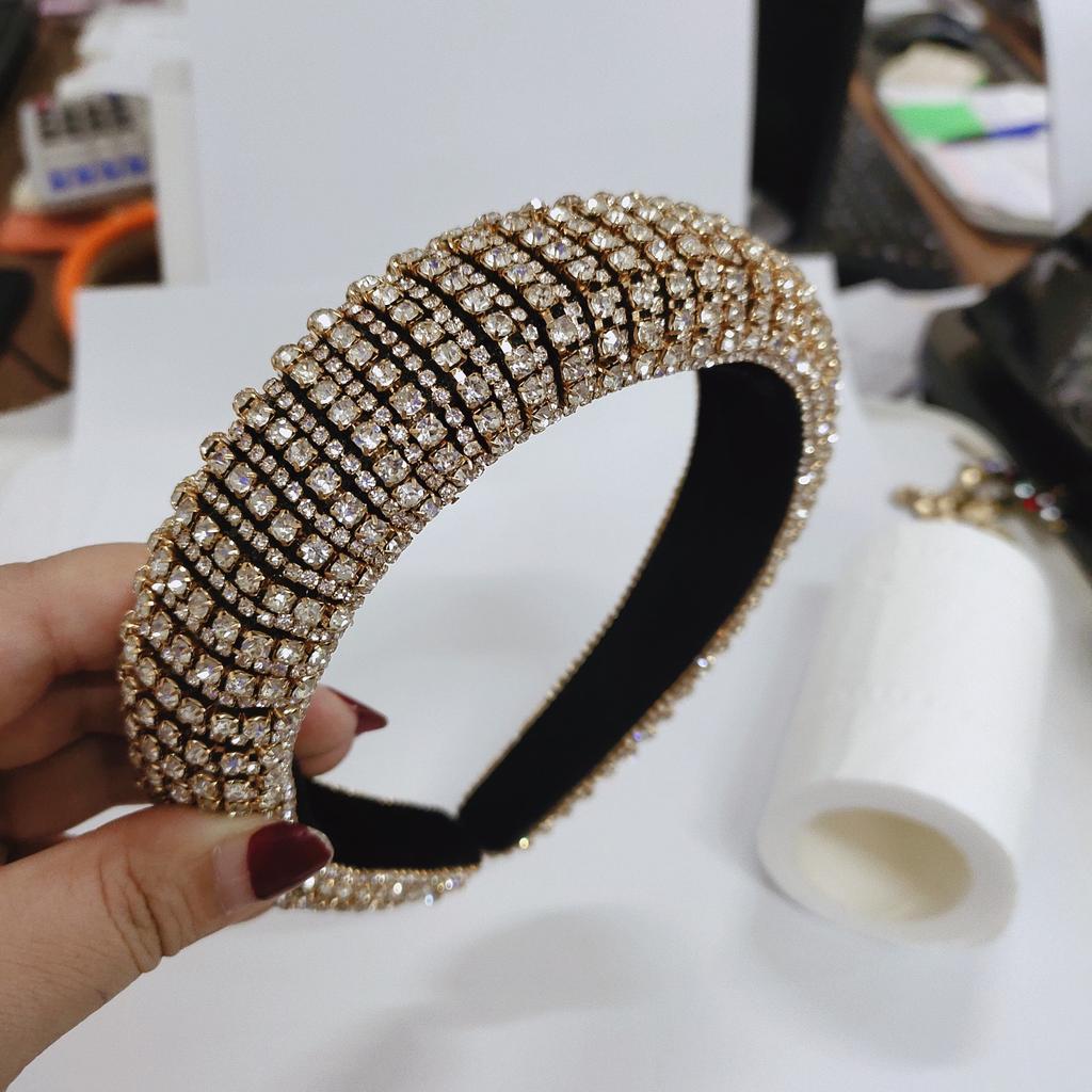Womens Baroque Headband High-grade Hairband Colorful Rhinestone Headwrap Hair Band Hoop Headwear White Hair Bands Accessories