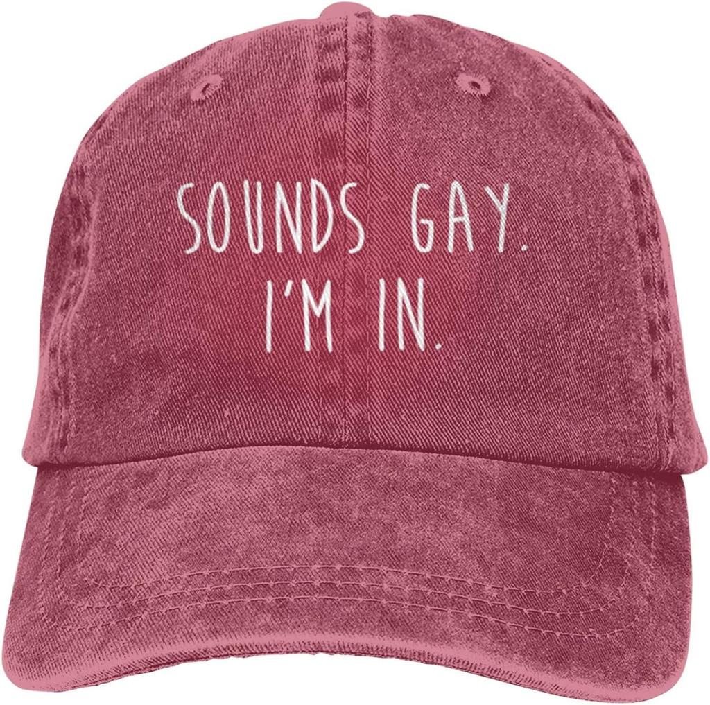 Hat Funny Gay Sounds Gay I'M In Lgbtq Cowboy Hat Baseball Cap Men Women Trucker Hat Golf Dad Cap Fishing Hat