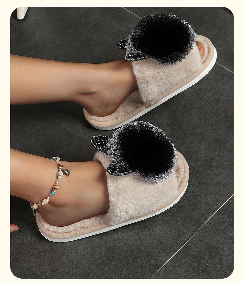 Cozy Non-Slip Plush Cotton Slippers: Soft Sole, Warm Indoor Footwear