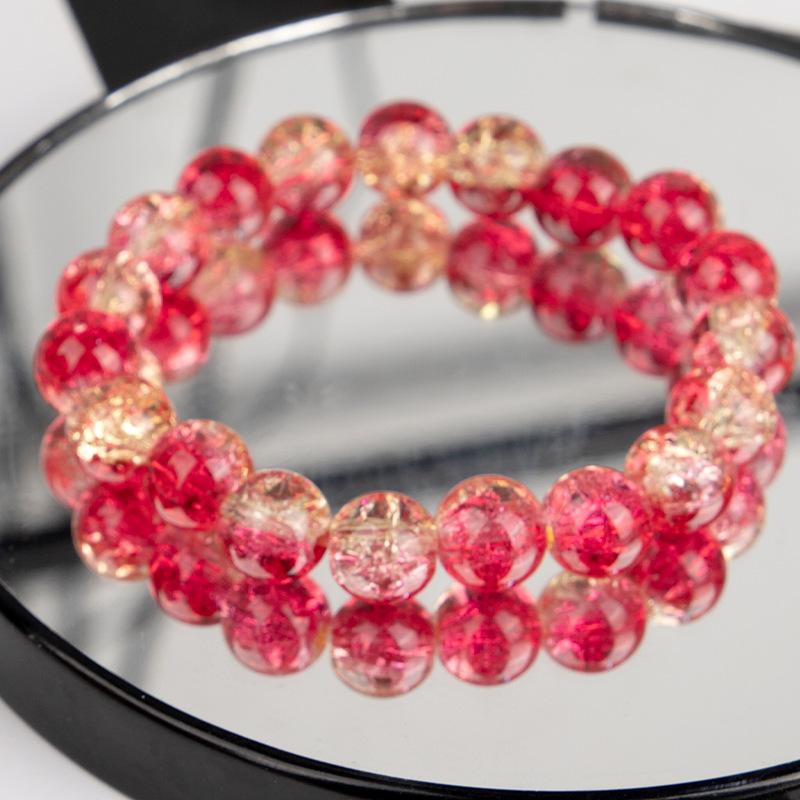 25 pz/lotto 9-10mm multicolore ciondoli fai da te braccialetto perline splicing colore crepe perline sciolte con foro per la creazione di gioielli artigianato