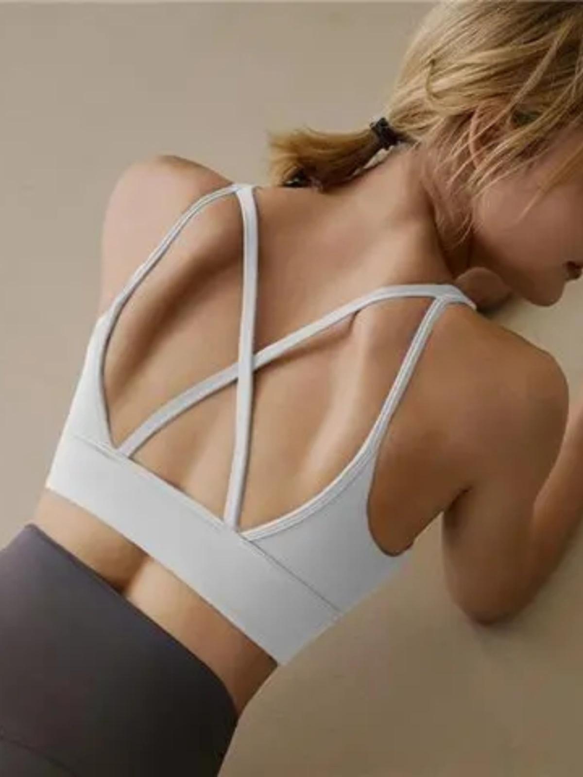 

Women s Shockproof Running Tank Top with Chest Pads - Slimming Fitness & Yoga Wear Small білий