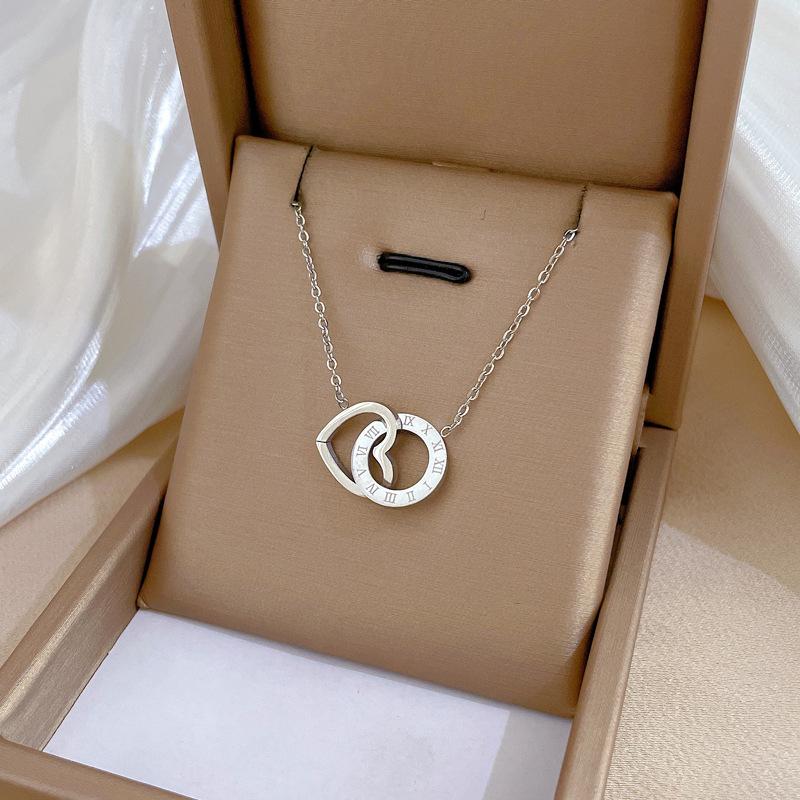 Love Ring Minimalist Furnace Real Gold Necklace Female Collarbone Chain With Jewelry