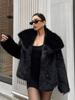 Women's Faux Fur Lapel Coat - Spring European & American Fashion, Loose Fit Hot Style