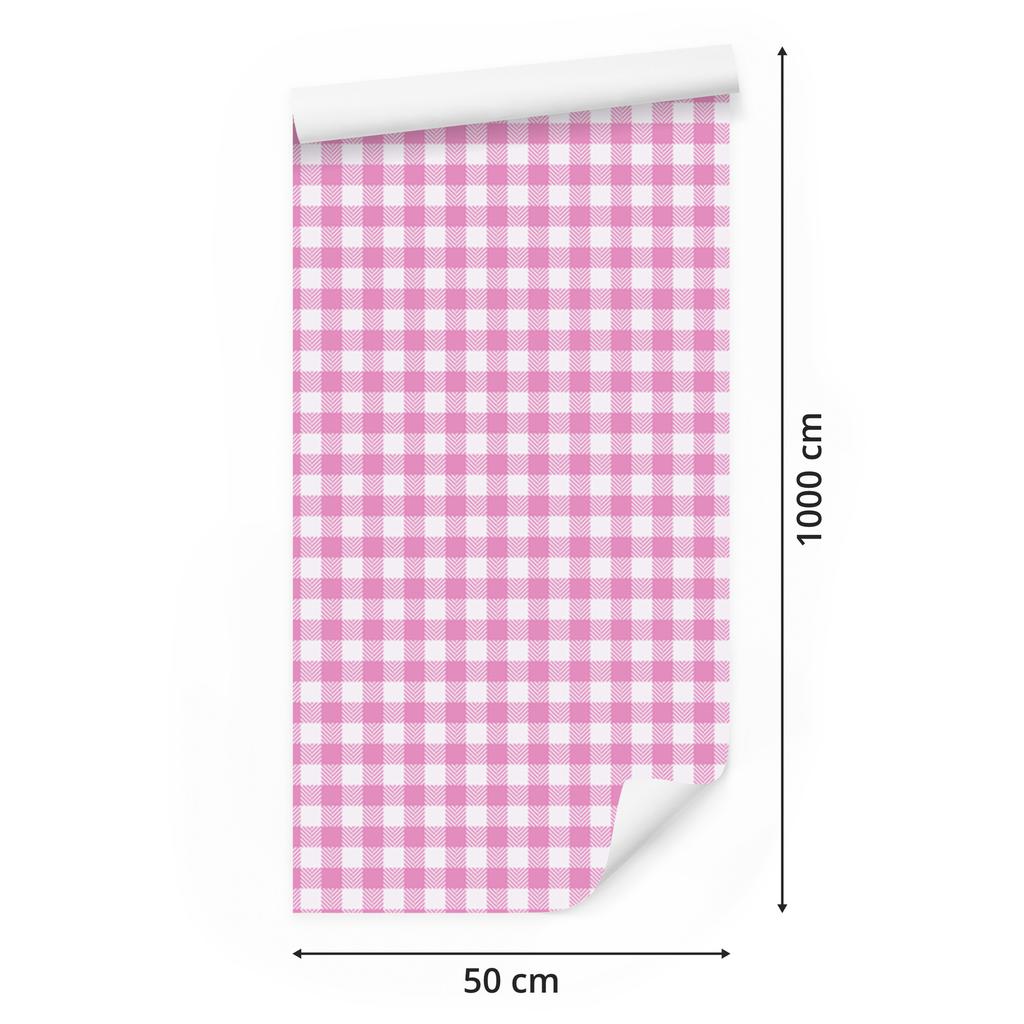 Wallpaper Fabric Pattern Powder Pink and White, Clear Detail 50x1000