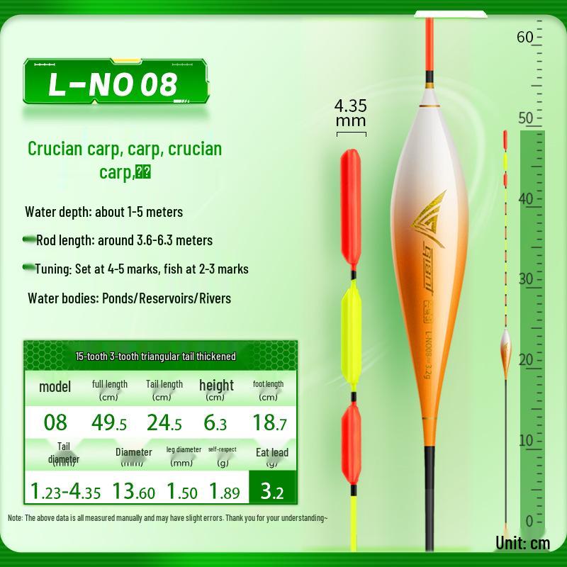 Xiao Feng Xian Triangle Tail Fishing Float: Eye-catching Thickened Tail for Wild Fishing, Ideal for Crucian Carp.