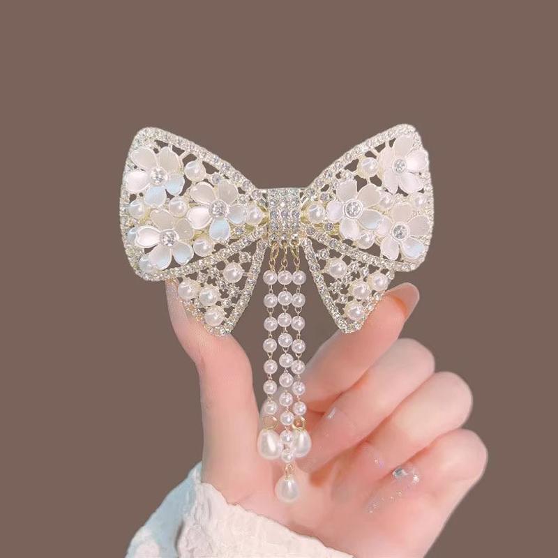 Bow Tassels, Pearl Clips, Headdresses, Girly Heads, Half Clips, Versatile Spring Hairpins,  Temperament Hairpins