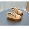 Girls Children Winter Warm Thickened Fleece Lined Casual Leather Shoes