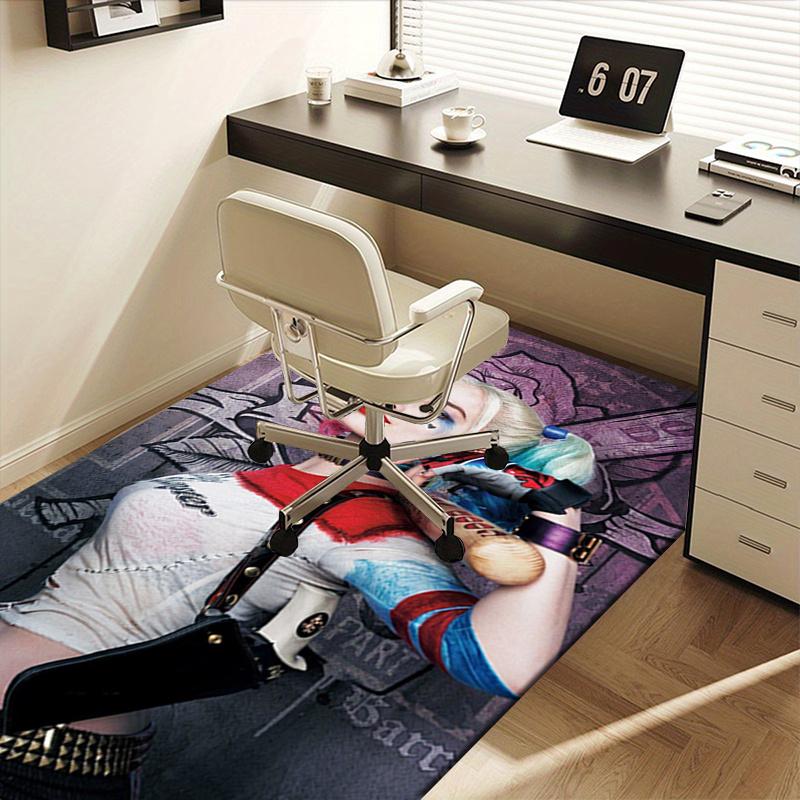 Harley Quinn Inspired Costume Set - Cosplay Outfit for Women Office Mat Home Decor Office Desk Chair Rugs Chair Carpet for office Chair Mat