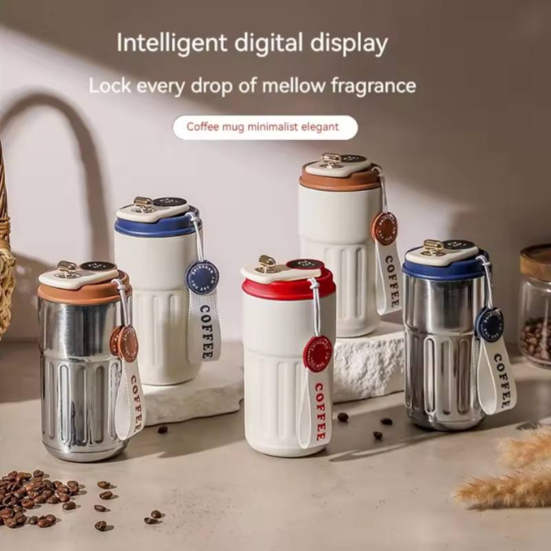 Intelligente Thermosflasche, Wasser, digitale LED-Temperatur, Kaffeetasse, Tasse, Edelstahl, Hydroflask, tragbare Thermoskannen, Geschenk für Studenten (450ml)