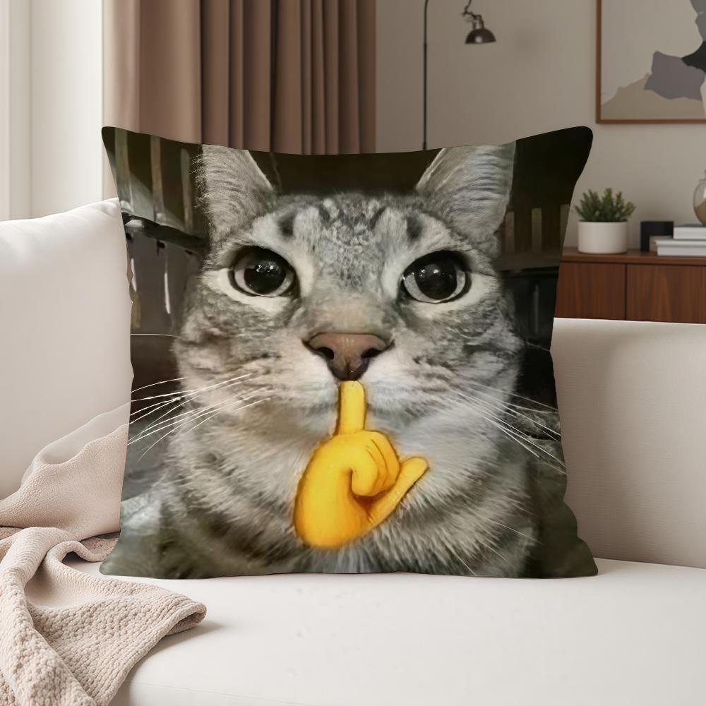 Cat Meme Kawaii Animal Funny Pillow Case Suitable For Bedrooms Living Rooms Cars Home Decoration