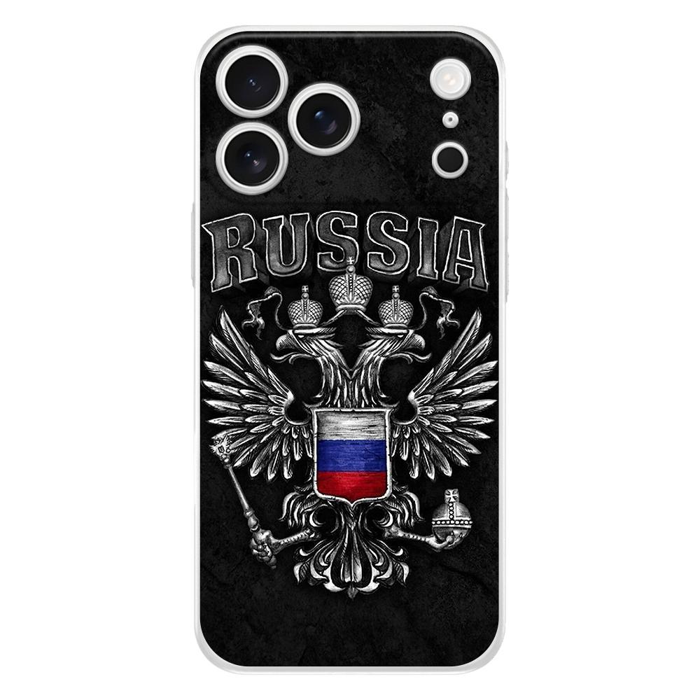 Soft Clear TPU Phone Case For iPhone 17 Air 16E 16 11 15 14 Pro MAX 12 13 7 8 Plus SE Easter Cover Protection Russian Flag