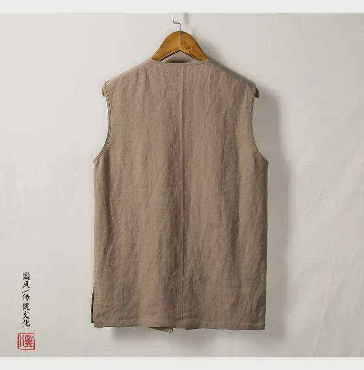 Men's Retro Style Loose Cotton & Linen Sleeveless Vest