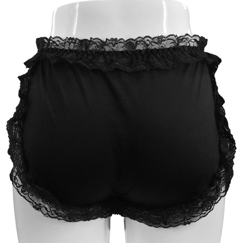Sissy Lingerie Lace Trim Briefs Men'S Bugle Pouch Panties Crossdressers Sexy Bikini Underpants For Girly Femboy Male Sleepwear