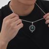Punk Devid's Eye Pendant Necklace for Men,Antique Stainless Steel Necklace,Vintage Halloween Party Jewelry