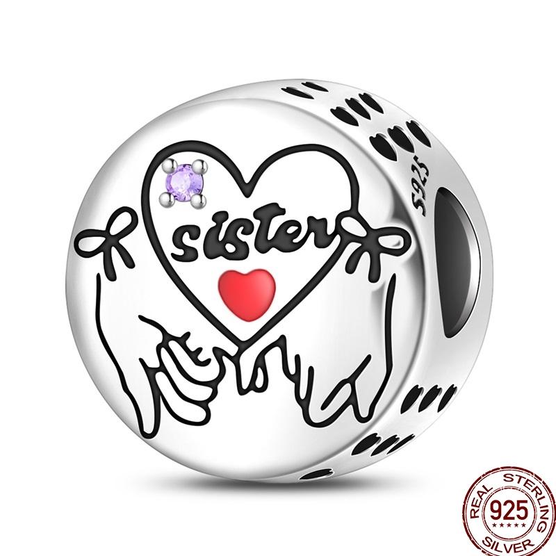 

100% Медь Подруга Шарм Сердце Любви Серия Благословений Подходит Для Браслета 3 мм Женские Изящные Украшения Подарок