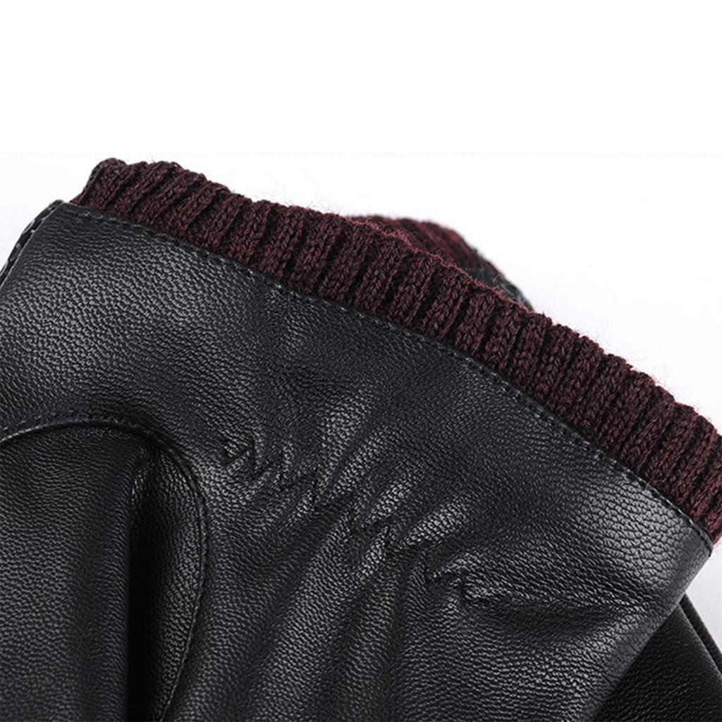 1 Pair Winter Gloves Touch Screen Leather Soft Padding for Outdoor Activities Running for Men Women