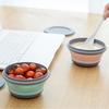 Portable Folding Lunch Box Bowl Sets Silicone 3Pcs/Set Food Container Outdoor Camping Tableware Set Foldable Salad Bowl With Lid