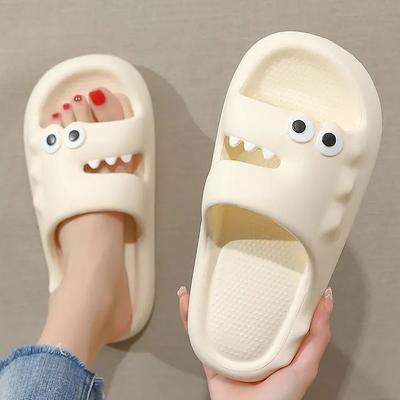 Sommerausflüge mit Hausschuhen Herren Badezimmer Indoor Schuhe Damen Anti-Rutsch Cartoon Paar Hai Pantoletten