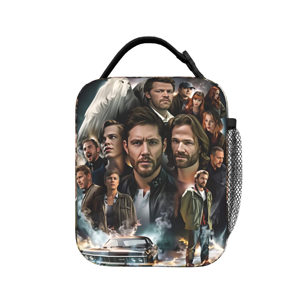 Movie Supernatural Lunch Bag Aesthetic Lunch Box For Men Picnic Portable Cooler Bag Oxford Designer Tote Food Bags