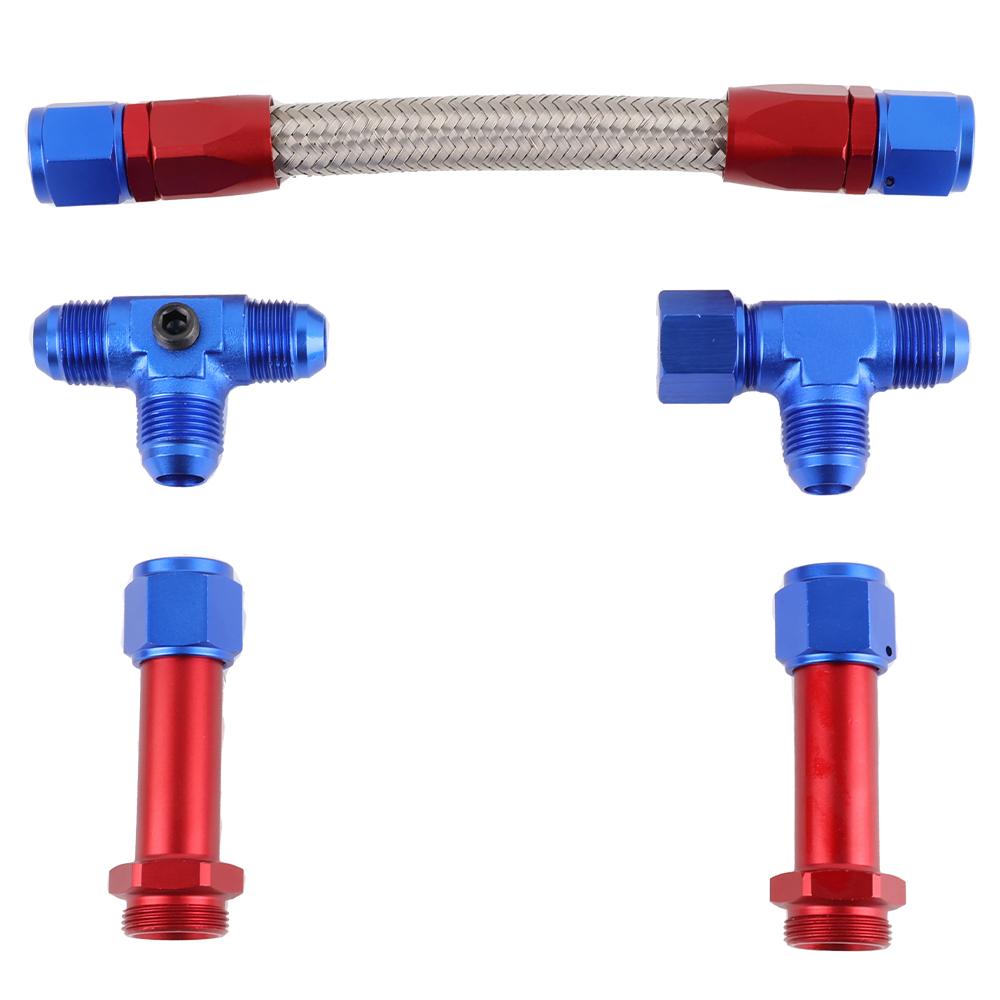 AN8 8AN Dual Feed Fuel Line Kit For Holley 4150 Carburetor Dual Feed Carb Fuel Line Stainless Steel Braided Hose auto parts
