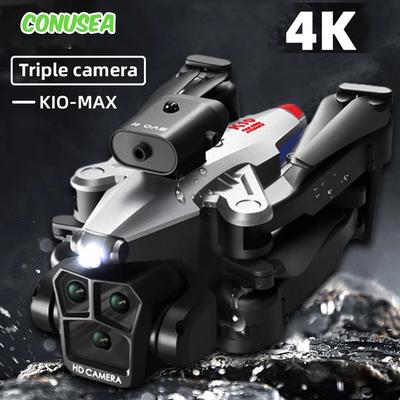 K10Max RC DroneDron Triple Camera Hd 4K Wifi Fpv Quadcopter Mini Drones Obstacle Avoidance Remote Control Aircraft Helicopter