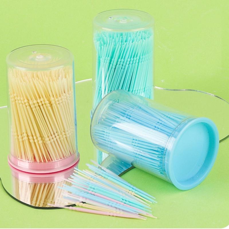 Safe Toothpicks Two Head Design Fin Tip  Tooth Cleaners For Dental Care Travel Friendly Plastic Cleaning Tool 1pc