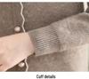 Women's Winter Knit Sweater with Fleece Lining, Faux Two-Piece, Thickened & Warm