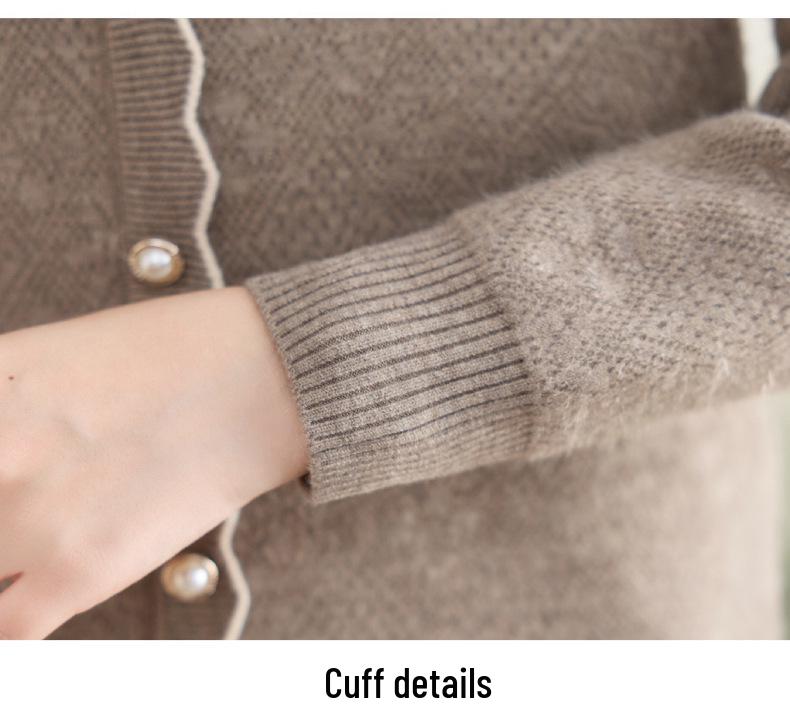Women's Winter Knit Sweater with Fleece Lining, Faux Two-Piece, Thickened & Warm