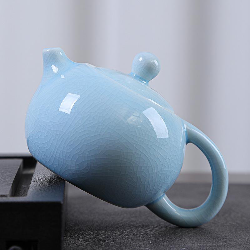 Dehua Weißporzellan Eisrisur Glasur Öffnungsstück Ge Ofen 10 Kung Fu Tee-Set Immobiliengeschäft Eröffnungspunkte Begleitgeschenk