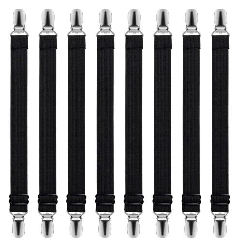 LIHAO Brooklip Sheet Clips, 8-Pack, Anti-Slip, Black