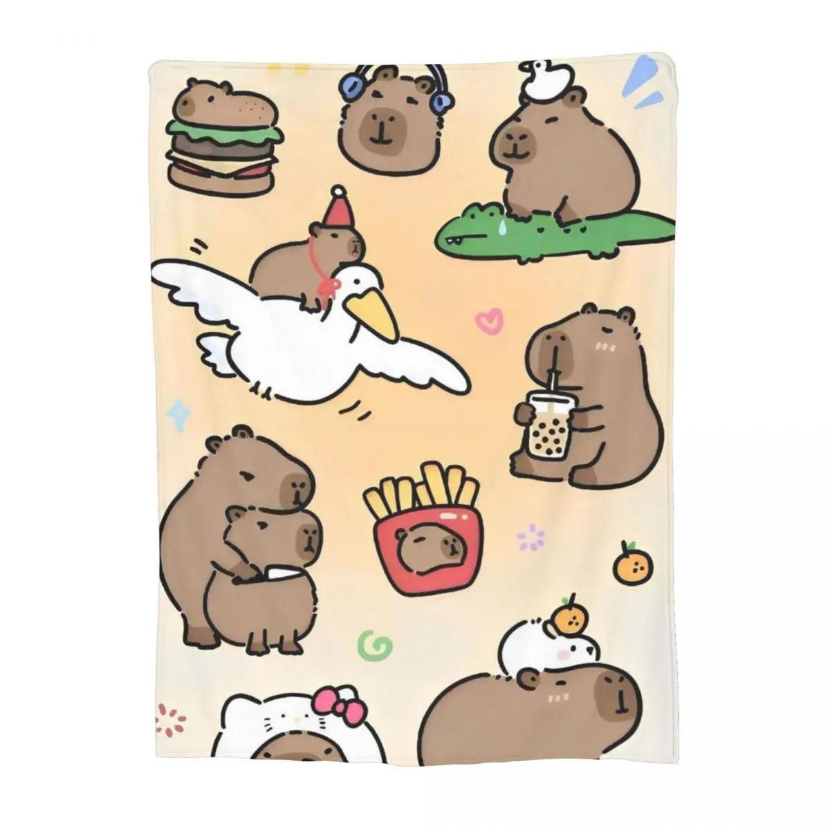 

Милые одеяла-пледы из фланели с капибарами, одеяла для постельного белья, дивана, супермягкие постельные принадлежности, пледы 30x40in