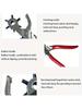 1PC Rotary Punch Pliers Set 1 Oval Hole + 2 Flat Holes + 3 Round Holes For Leashes, Harnesses, Strap