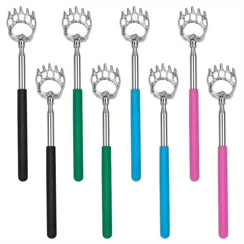

A single bear claw back scratcher, telescopic metal manual back scratcher with soft rubber handle, extendable claw design.