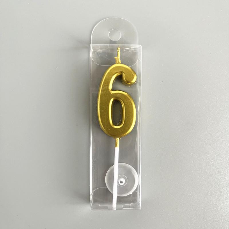 Gold Plated Birthday Cake Number Candles - Creative Dessert Table Decoration
