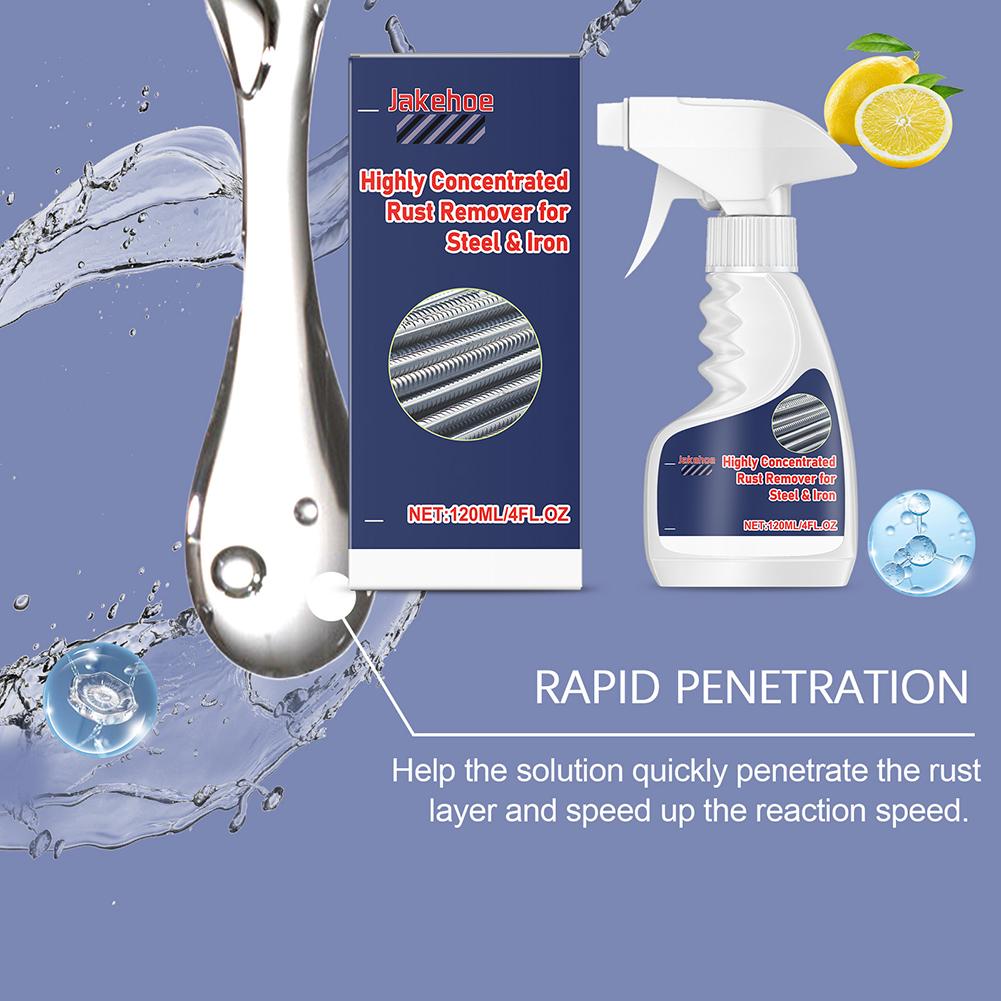 Heavy-Duty Metal Rust Remover Highly Concentrated Rust Remover for Steel Iron Multipurpose Home Bathroom Kitchen Rust Cleaner