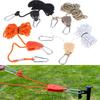 20M Extra Long Reflective Windproof Camping Rope with Adjuster Carabiner for Multi Tent Camping Sites