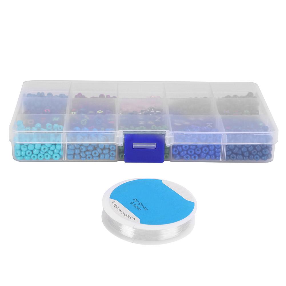 DIY Craft Round Quadrate Beads Kit Bracelet Necklaces Crafting Jewelry Making Supplies