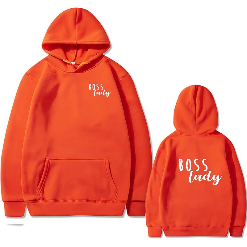 Hoodie Casual Sweatshirt Long Sleeve Hoodie Pullover Sweatshirt Boss Lady Print Hoodie Sweatshirt  Loose Tops Outerwear